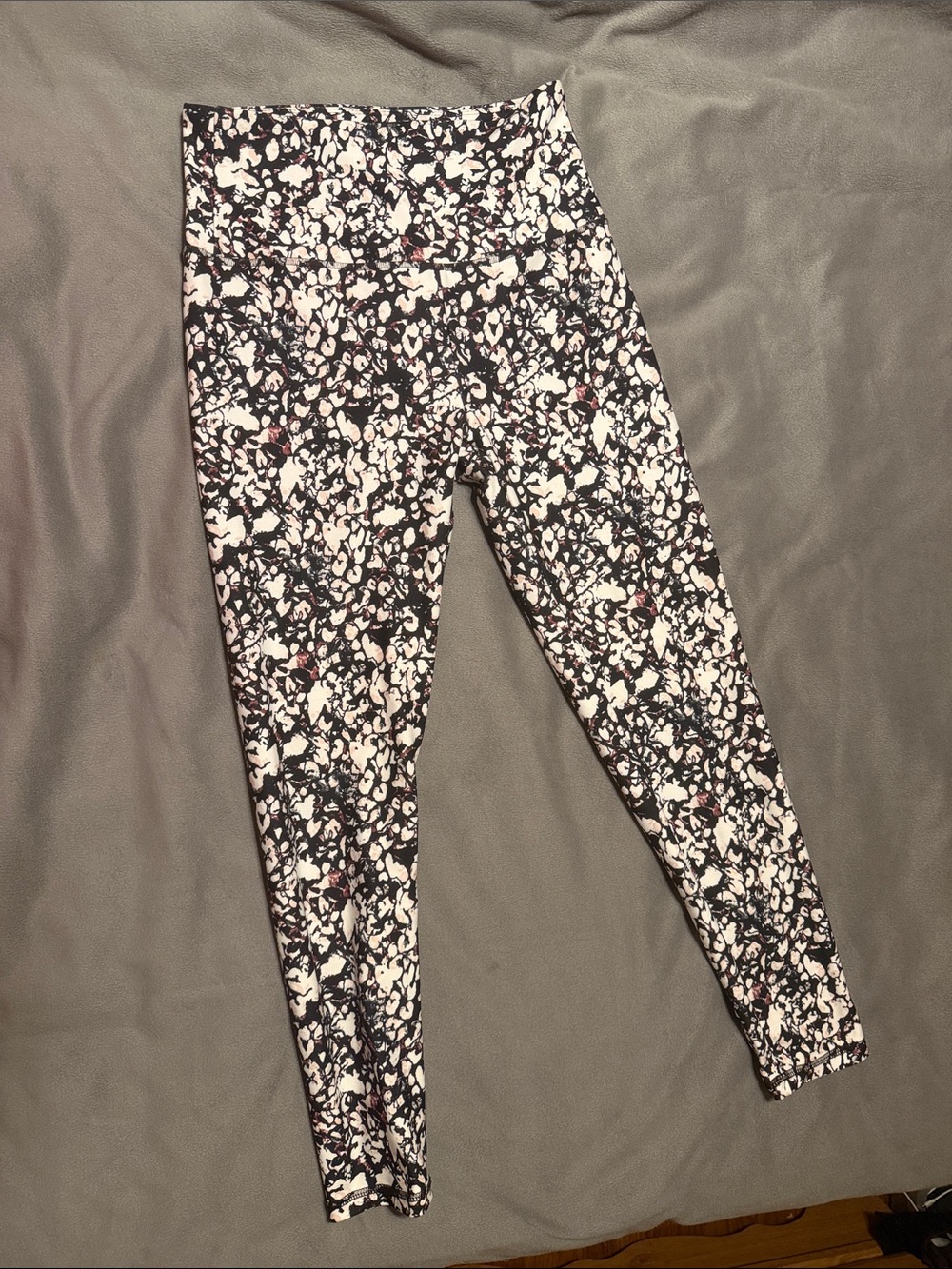 Balance Collection Black & White Floral Leggings with Pink Accents